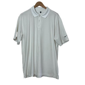 Nike Golf‎ Size L Men's Fit Dry Polo Shirt Sporty Lightweight Logo White